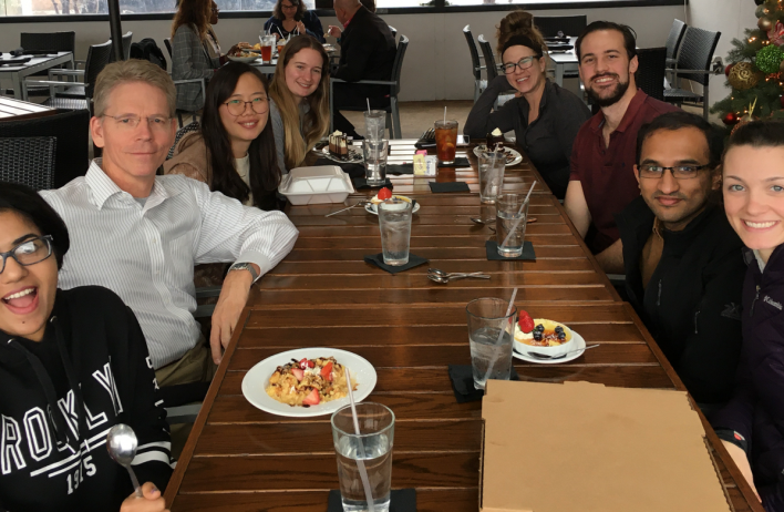 Farewell lunch for Riya Thomas as she is off to grad school. Congratulations and please come back to visit.